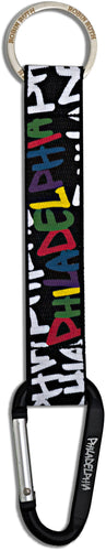 Key Ring Clip Philadelphia Neon Black Multi
