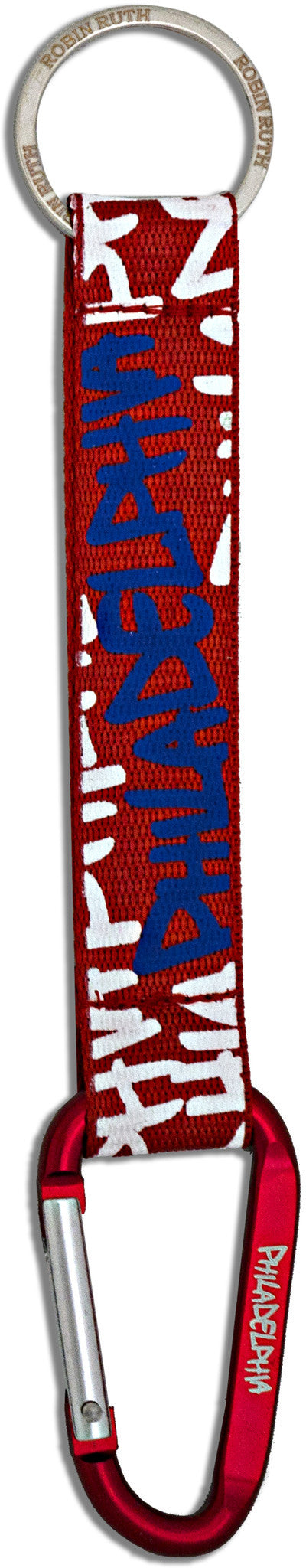Key Ring Clip Philadelphia Neon Red Blue