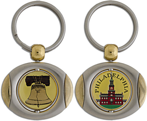 Key Ring Pewter Spinner Philadelphia Bell