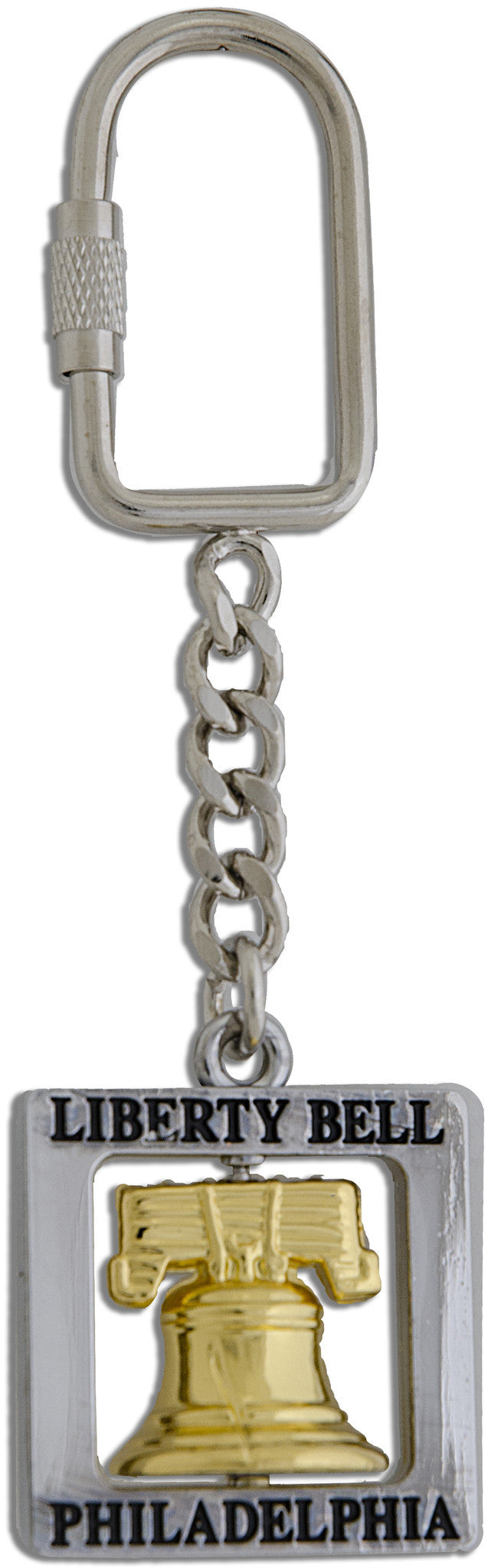 Key Ring 3 D Bell GOLD Spinner Philadelphia