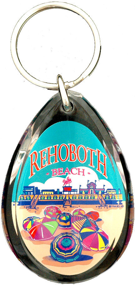 Keyring Lucite Teardrop Rehoboth Beach