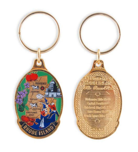 Key Ring Color-Filled Map Rhode Island