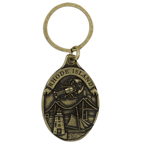 Key Ring - Antique Brass - Rhode Island