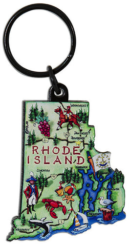 Key Ring Acrylic Map Rhode Island