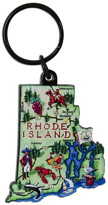 Key Ring Acrylic Map Rhode Island