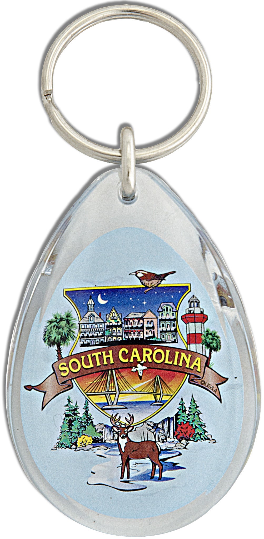 Key Ring Teardrop South Carolina Montage