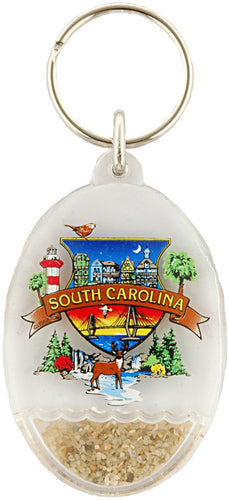 Key Ring Lucite Sand South Carolina Montage