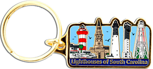 Key Ring Color-Filled Lighthouses of South Carolina