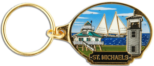 Key Ring Color-Filled Oval St Michaels