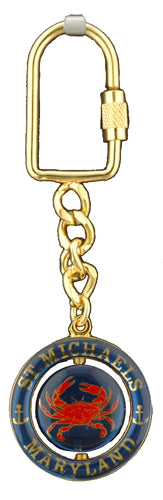 Key Ring Rotating St Michaels Crab