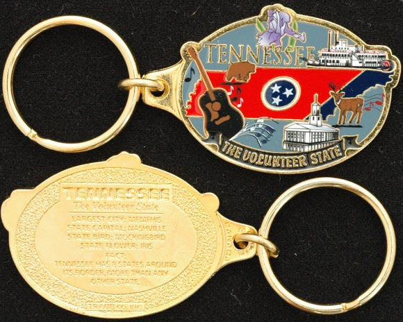 Key Ring Color-Filled Tennessee Map