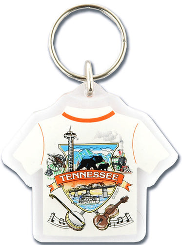Key Ring Lucite T-Shirt Tennessee Montage