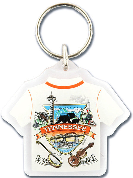 Key Ring Lucite T-Shirt Tennessee Montage