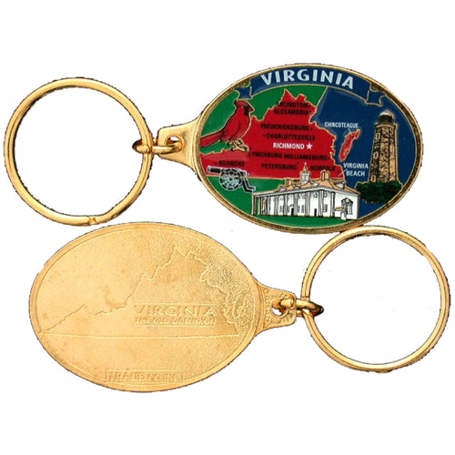 Key Ring Color-Filled Virginia Map