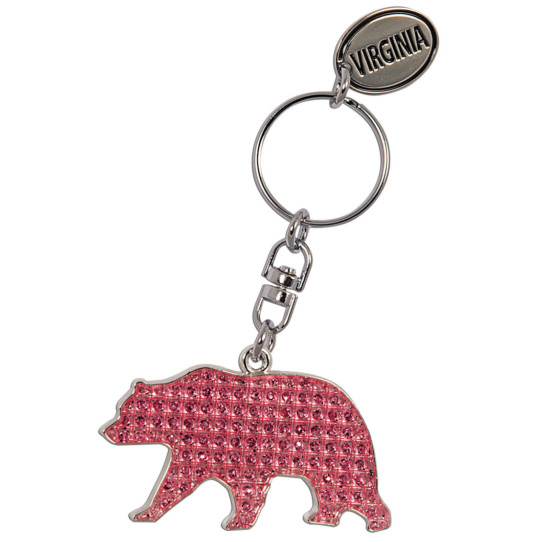 Key Ring Rhinestone Bear Virginia PINK