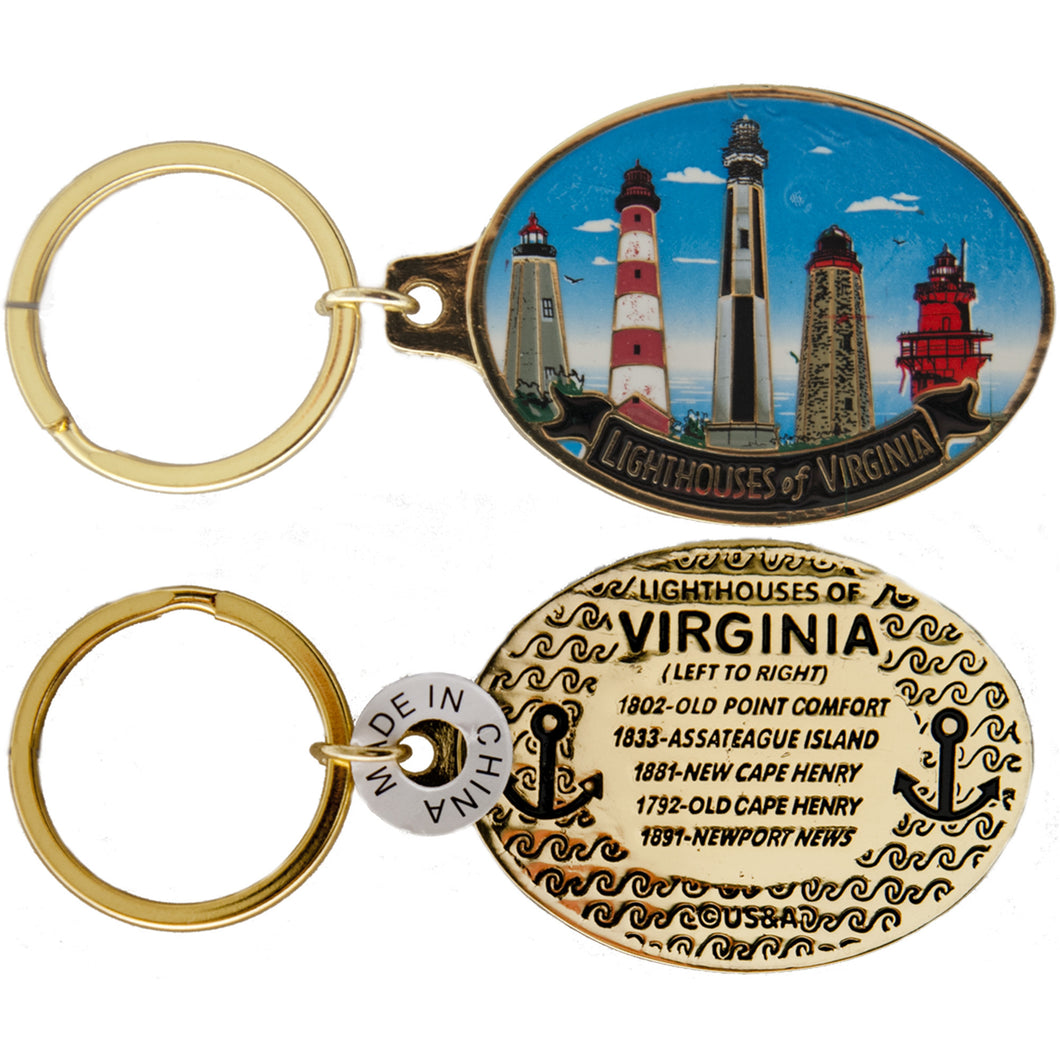 Key Ring Color-Filled Va Lighthouses