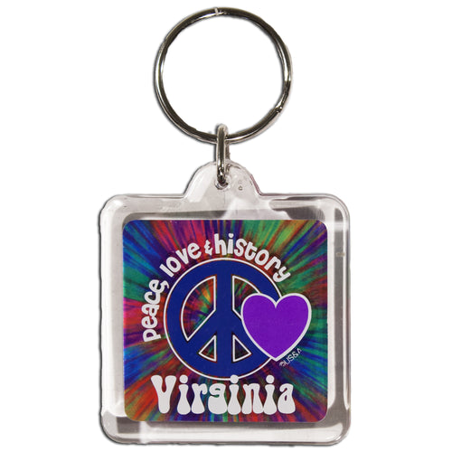 Key Ring Tie Dye Lucite Virginia Peace