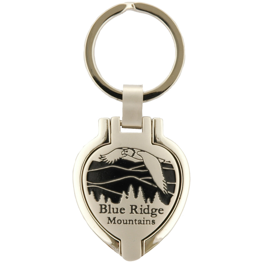 Key Ring Pewter Locket Blue Ridge Mountains