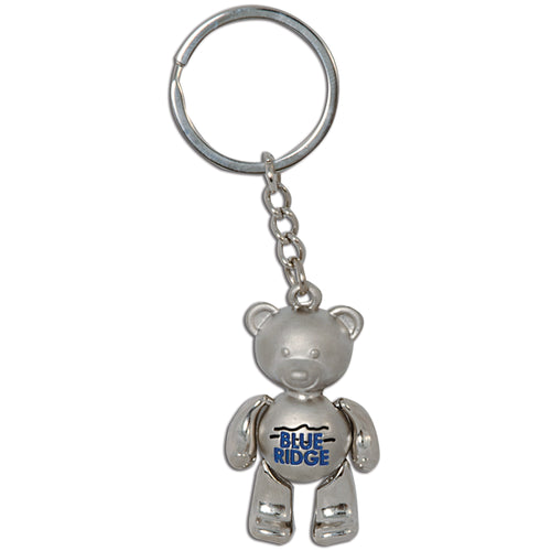 Key Ring Moving SILVER Bear Blue Ridge
