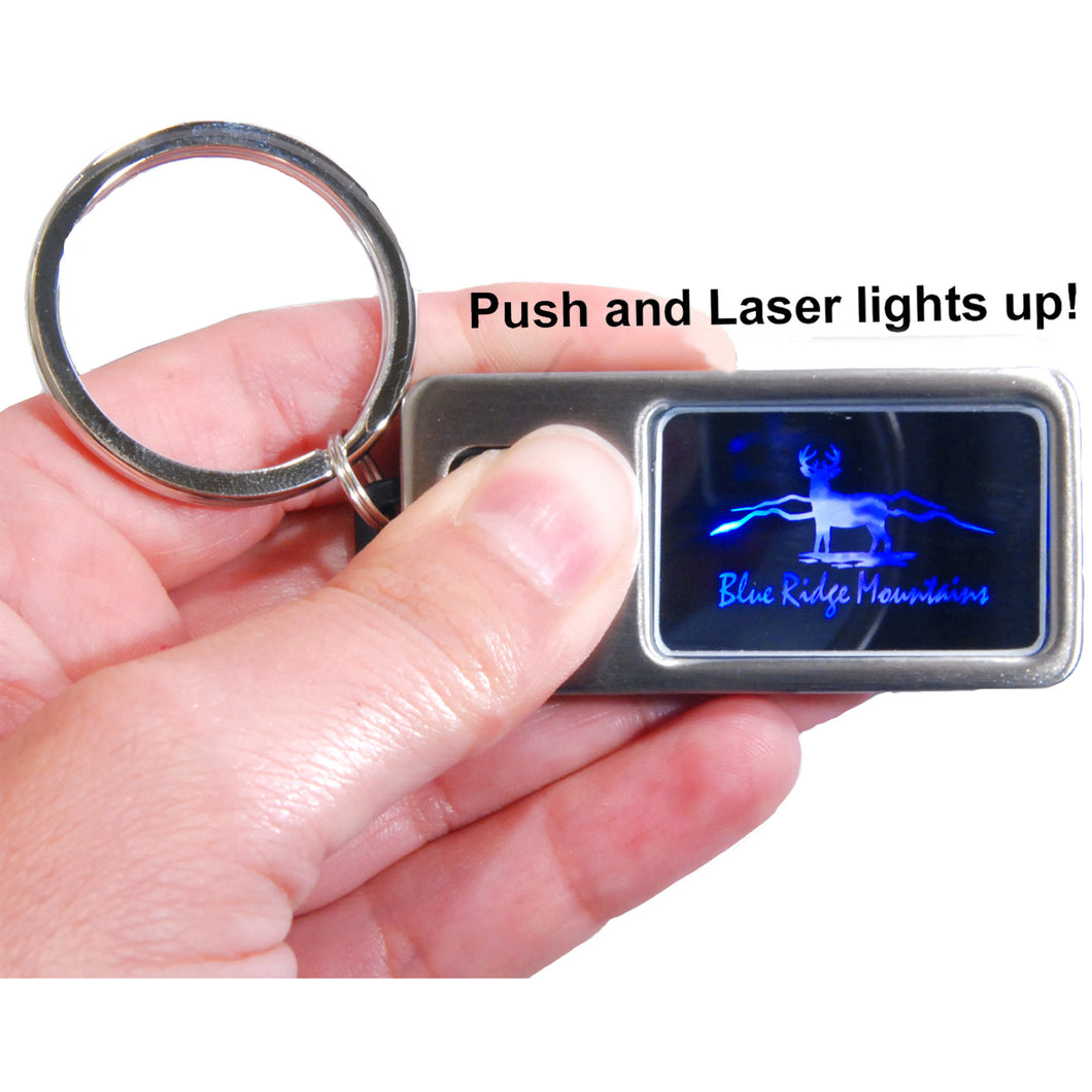 Key Ring Laser Light Up Blue Ridge Mountains