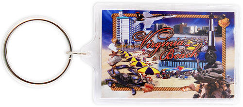 Key Ring Large Lucite Virginia Beach Montage