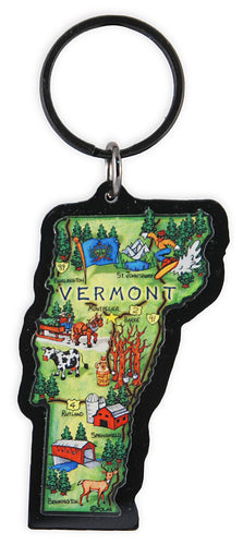 Key Ring Acrylic Map Vermont