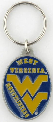 Key Ring - Stainless Flask - WVU Logo
