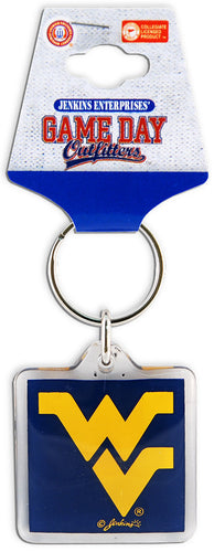 Key Ring Lucite SQ West Virginia University