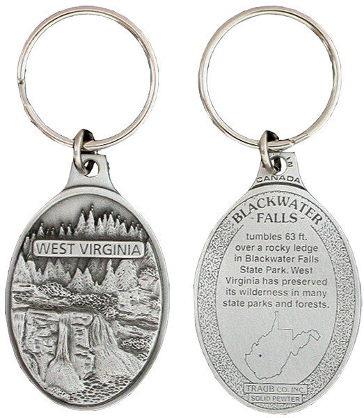 Key Ring Pewter West Virginia Falls