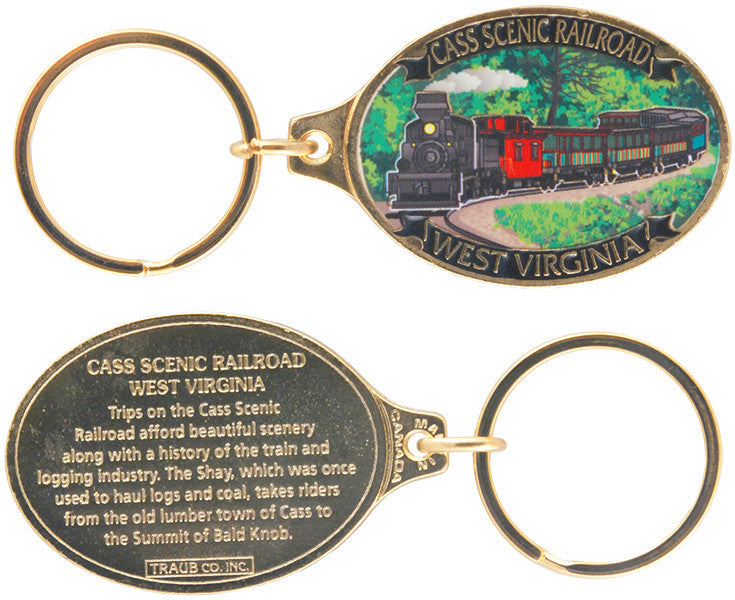 Key Ring Color-Filled West VA Cass Railroad