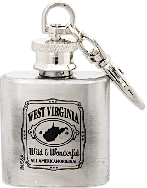 Key Ring Stainless Flask West Virginia