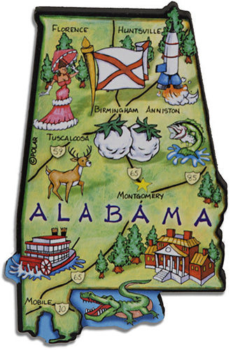 Magnet Large Artwood Alabama Map