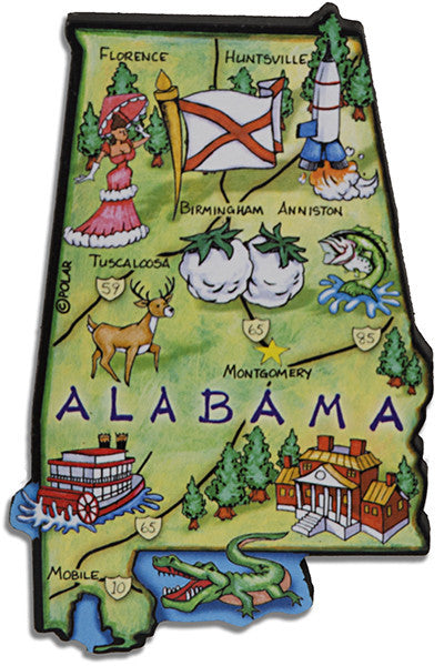 Magnet Large Artwood Alabama Map