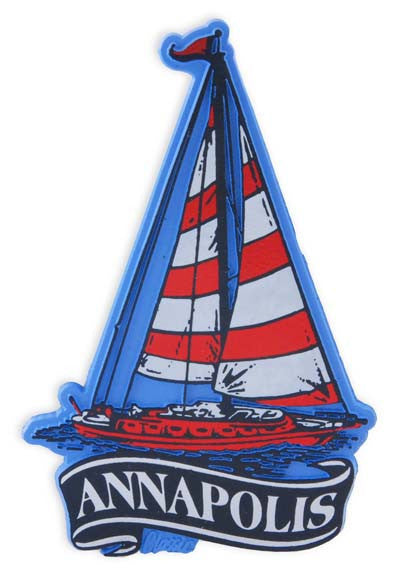 Rubber Magnet Large Annapolis Sailboat