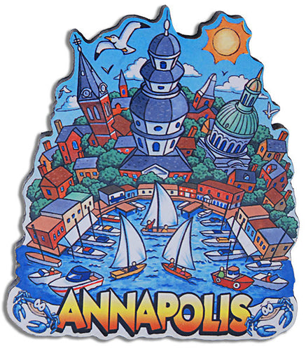 Magnet Large Artwood Annapolis Cartoon Skyline