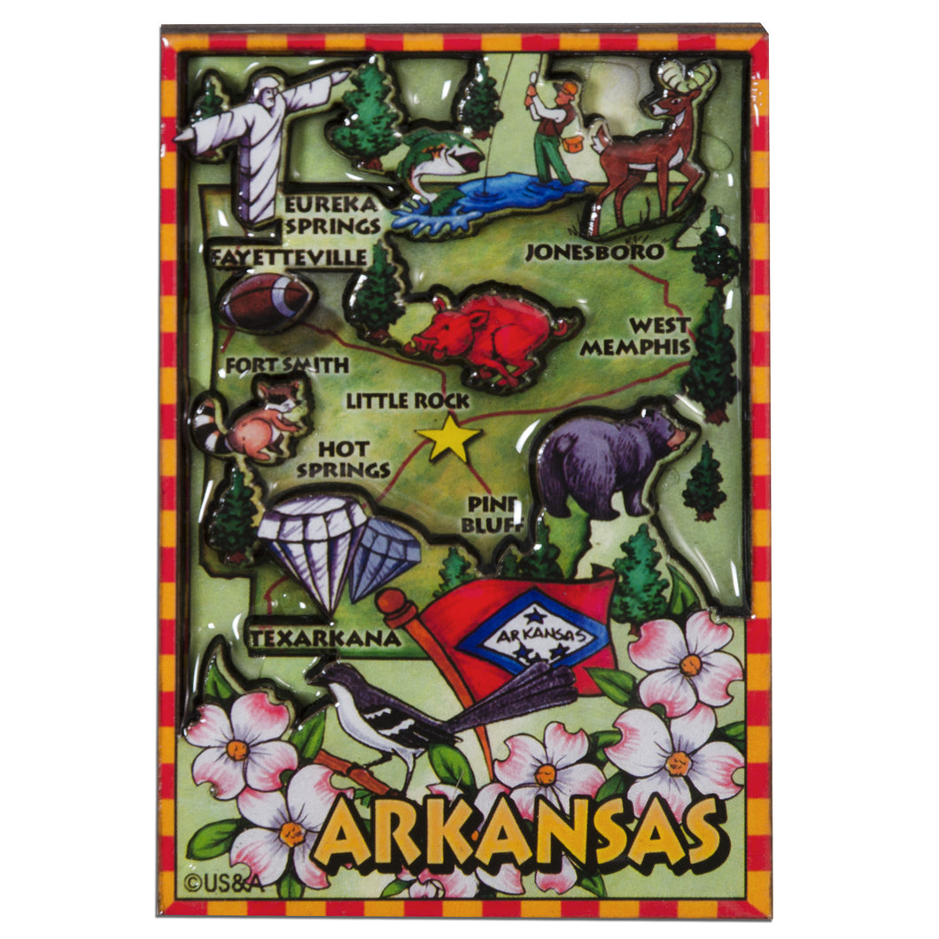 MGAR88 Magnet / Dual Level Epoxy - Arkansas Map