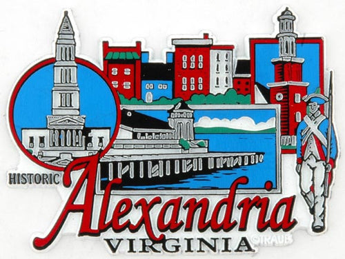 Rubber Magnet Large Alexandria VA Montage