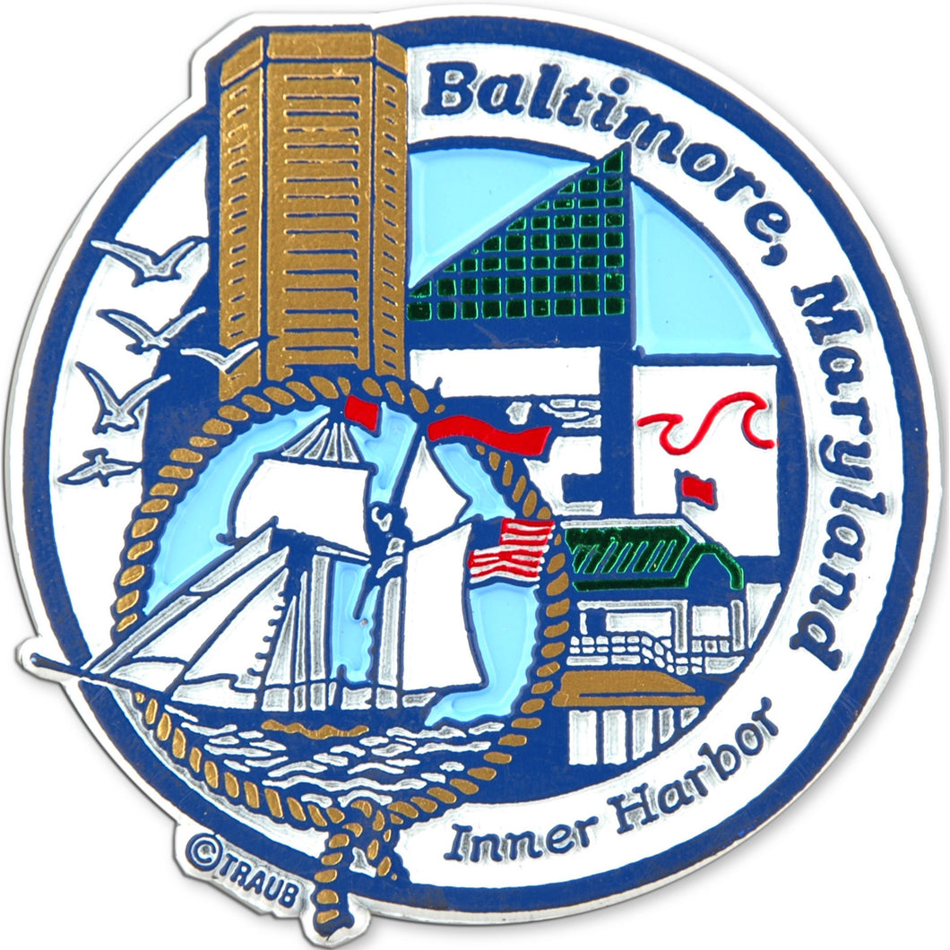 Rubber Magnet Large Balt Harbor Round