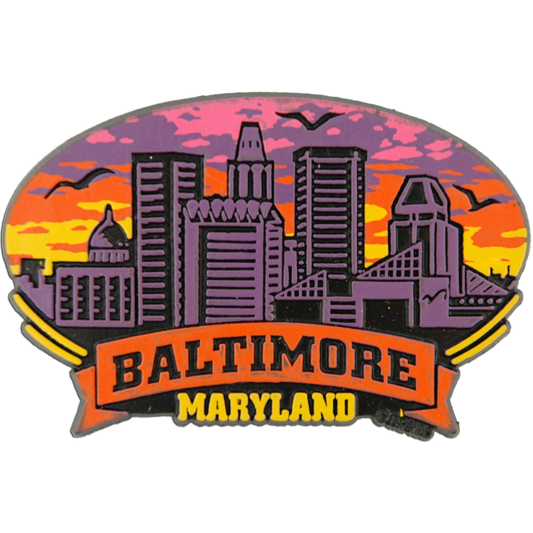 Rubber Magnet Large Baltimore Sunset