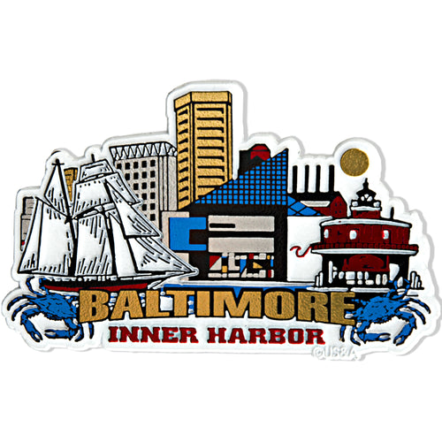 Rubber Magnet Large Baltimore Inner Harbor