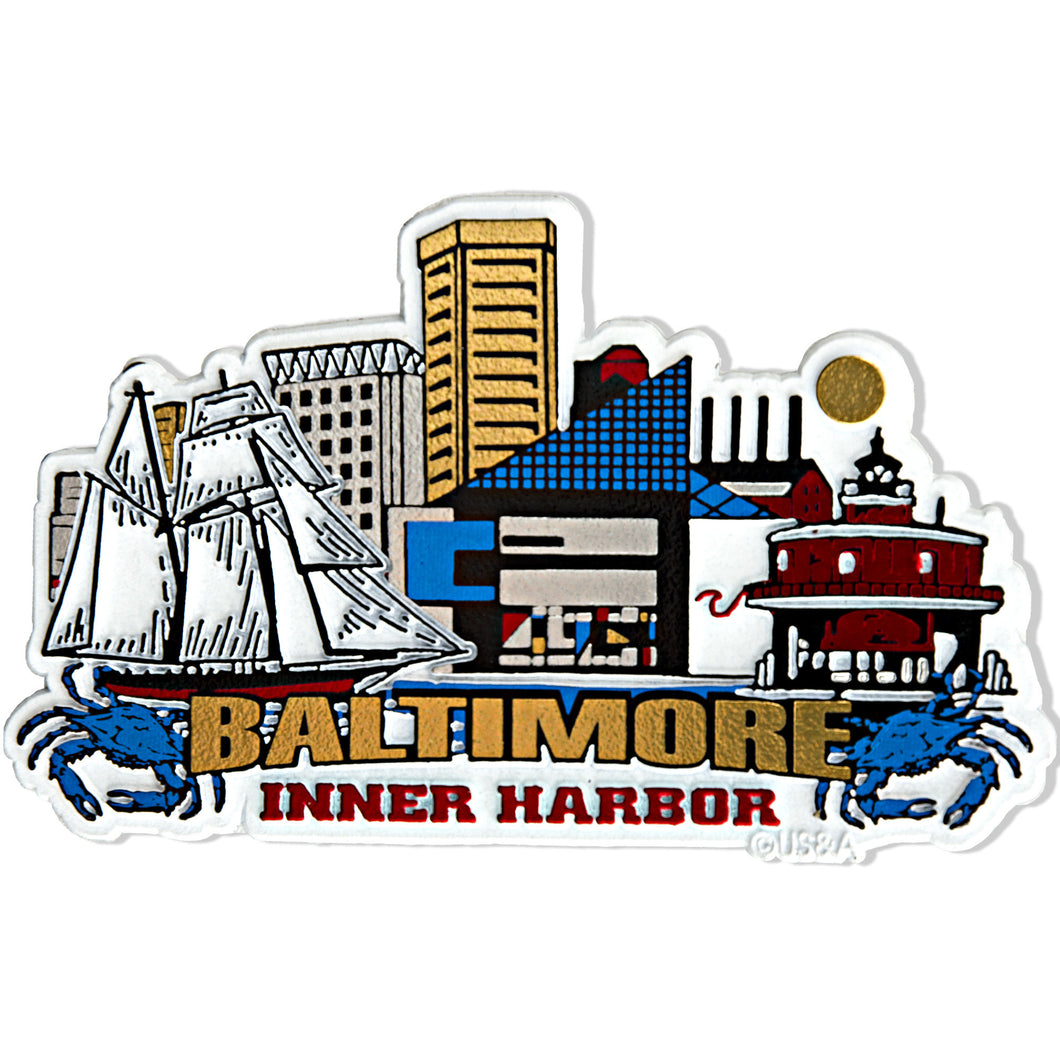 Rubber Magnet Large Baltimore Inner Harbor