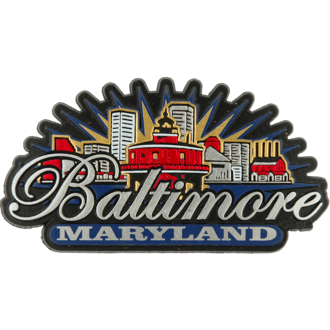 Rubber Magnet Large Baltimore Sunburst