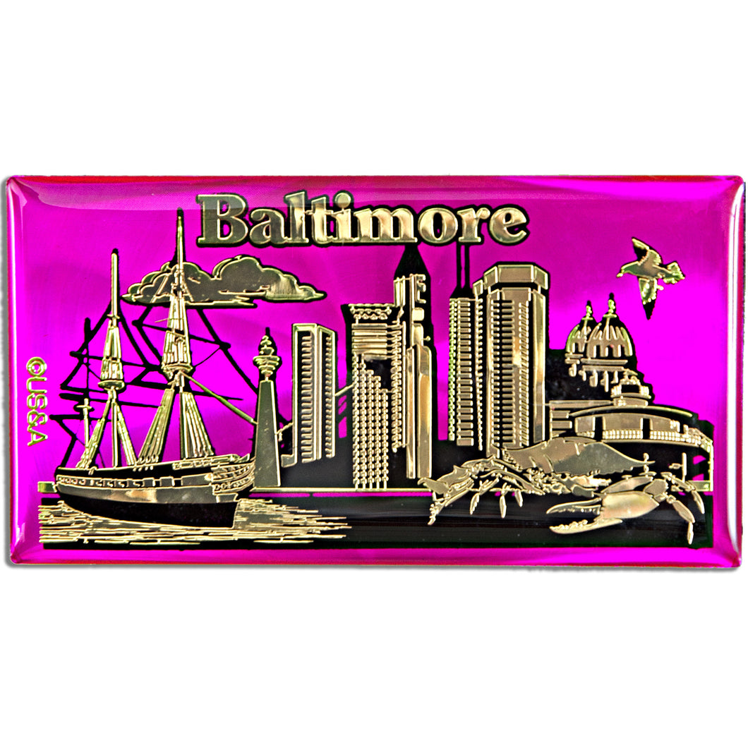 Magnet Hot Pink Foil Baltimore