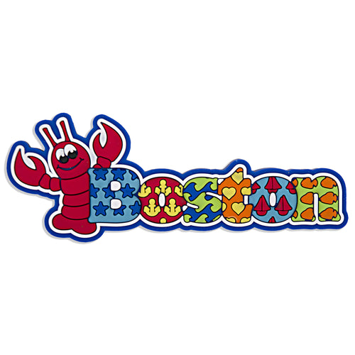 Magnet Raised Word Boston with Lobster