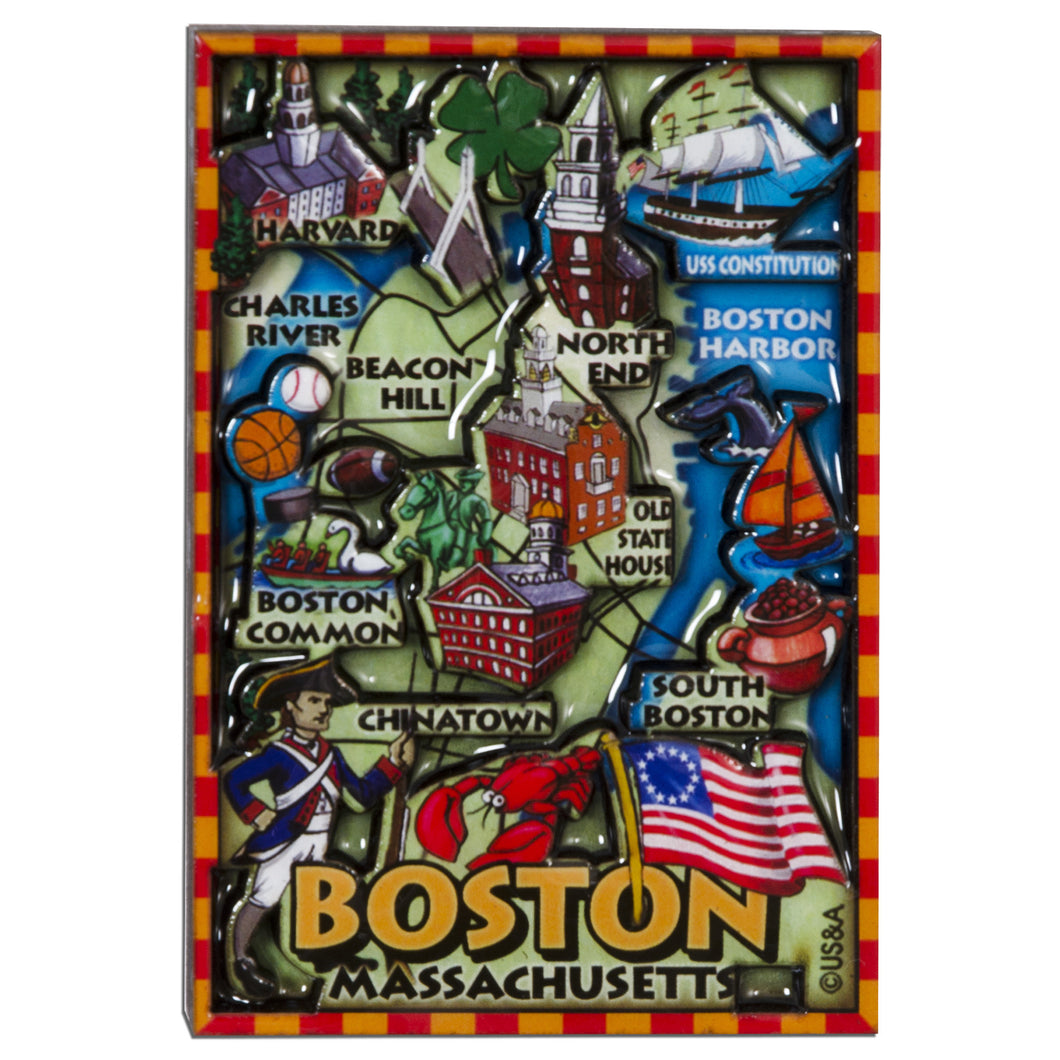 MGBT88 Magnet / Dual Level Epoxy - Boston Map