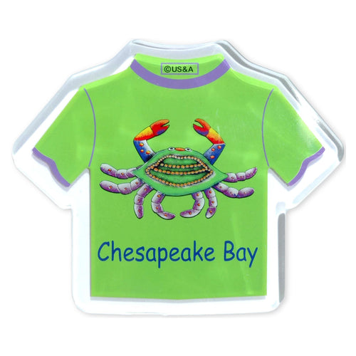 Magnet Lucite T-Shirt Crab Chesapeake Bay