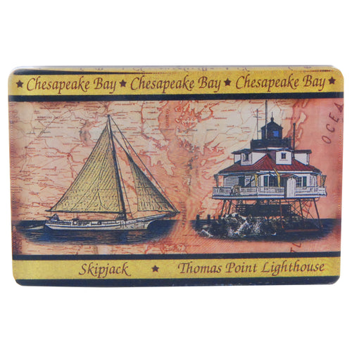 Magnet Thick Lucite Chesapeake Bay Parchment