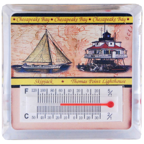 Thermometer Magnet Lucite Chesapeake Bay Parchment