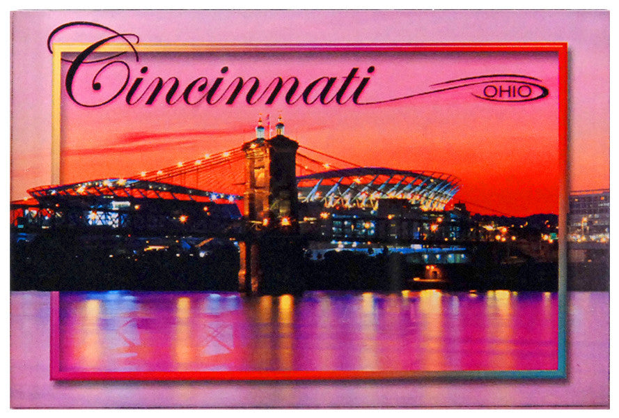 Magnet Thick Lucite Cincinnati Sunset