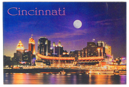Magnet Thick Lucite Cincinnati Night Moon